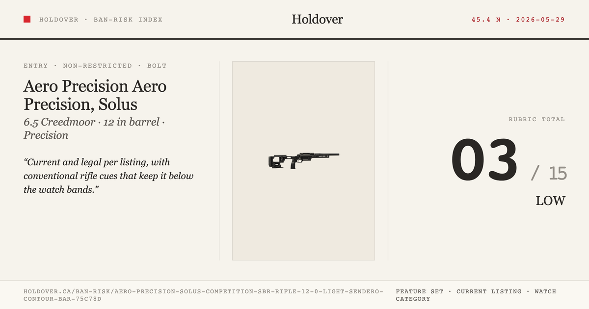 Aero Precision, Solus Competition Sbr Rifle, 12.0" Light Sendero Contour Barrel, 6.5 Creedmoor, Black reference image...