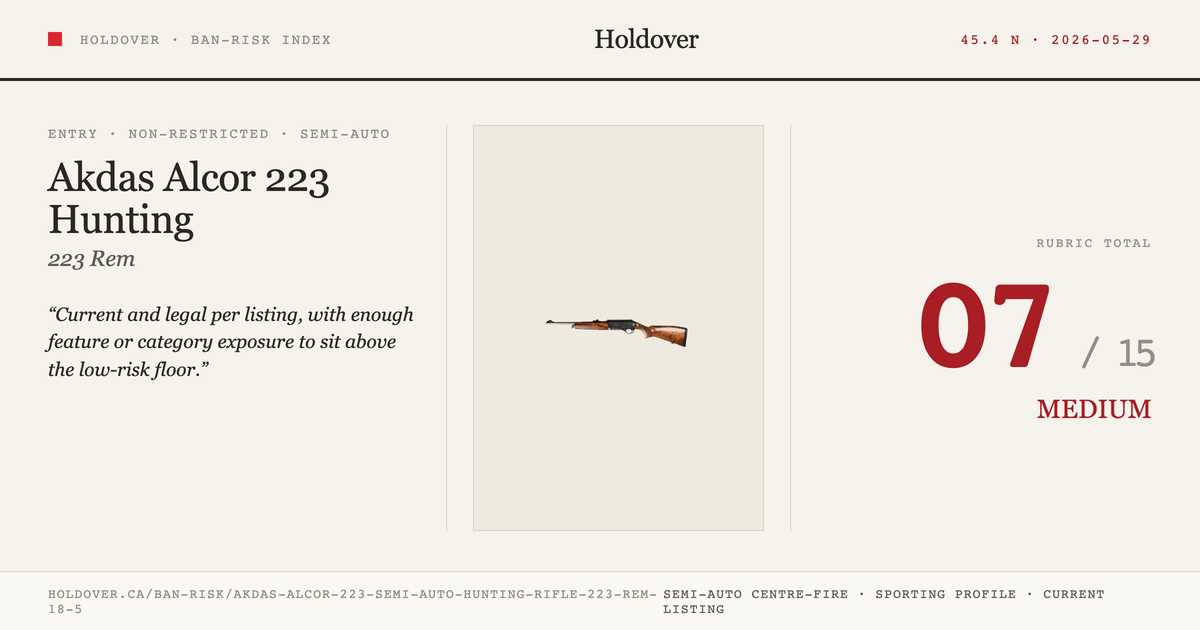 Akdas Alcor 223 Semi-Auto Hunting Rifle - .223 REM., 18.5" reference image for Holdover Ban-Risk verdict