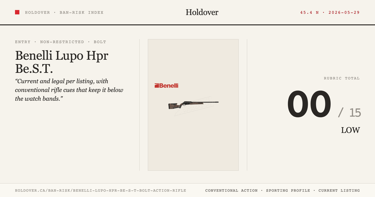 Benelli Lupo Hpr Be.S.T. Bolt-Action Rifle reference image for Holdover Ban-Risk verdict