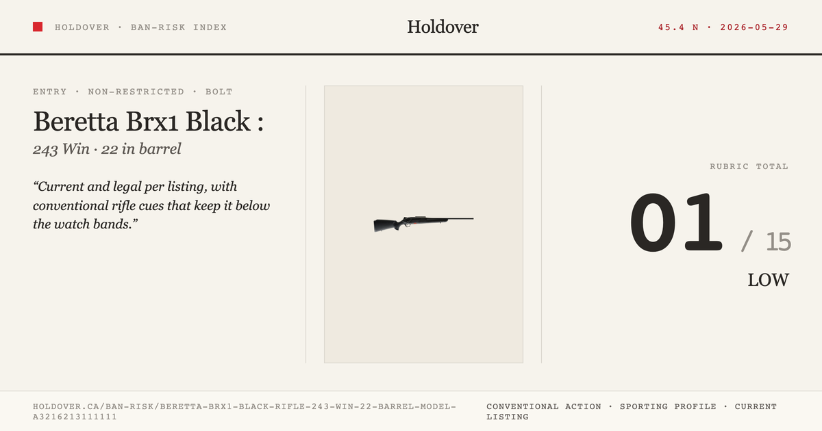 Beretta Brx1 Black Rifle: 243 WIN, 22" Barrel, Model A3216213111111 reference image for Holdover Ban-Risk verdict