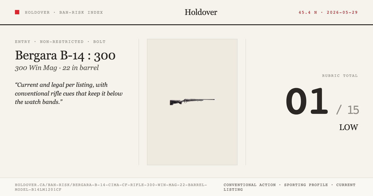 Bergara B-14 Cima Cf Rifle: 300 WIN MAG, 22" Barrel, Model B14lm1201cf reference image for Holdover Ban-Risk verdict