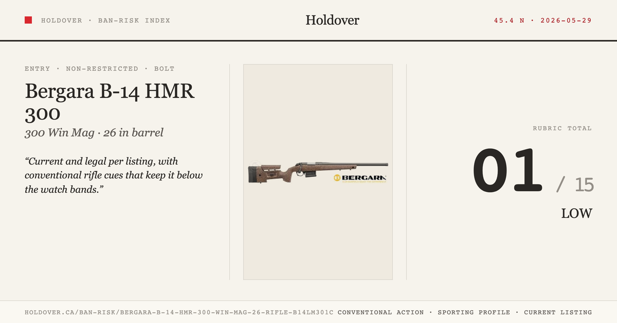 Bergara B-14 HMR 300 WIN MAG 26″ Rifle – B14lm301c reference image for Holdover Ban-Risk verdict