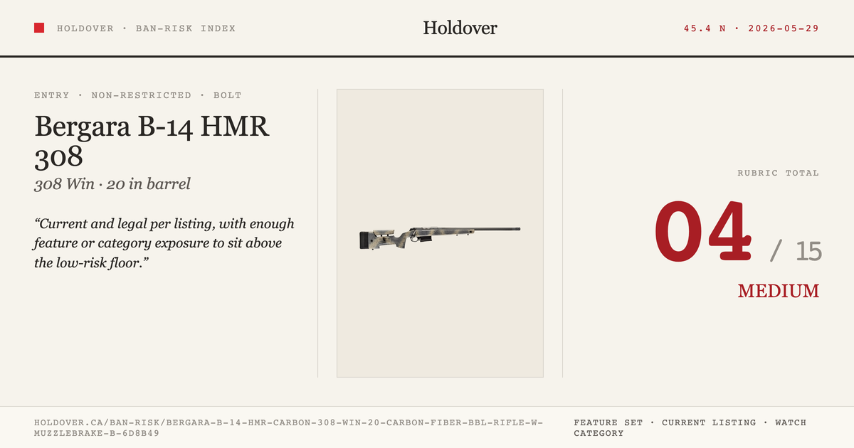 Bergara B-14 HMR Carbon 308 WIN 20″ Carbon Fiber Bbl Rifle W/ Muzzlebrake – B14s371cf reference image for Holdover Ban...