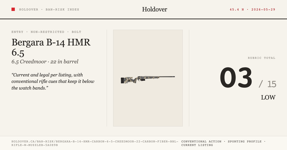 Bergara B-14 HMR Carbon 6.5 Creedmoor 22″ Carbon Fiber Bbl Rifle W/ Muzzlebrake – B14s382cf reference image for Holdover...
