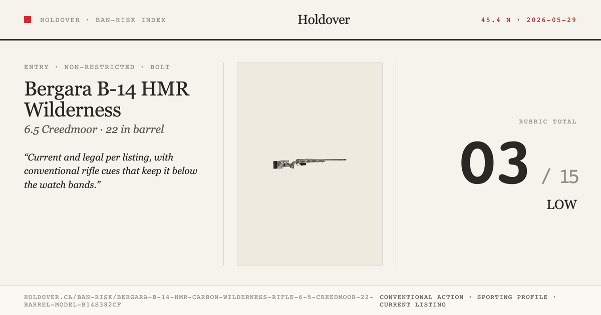 Bergara B-14 HMR Carbon Wilderness Rifle: 6.5 Creedmoor, 22" Barrel, Model B14s382cf reference image for Holdover Ban...