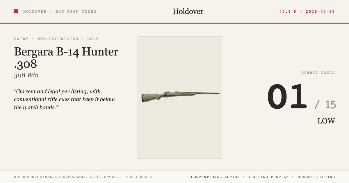 Bergara B-14 Hunter Rifle .308 WIN reference image for Holdover Ban-Risk verdict