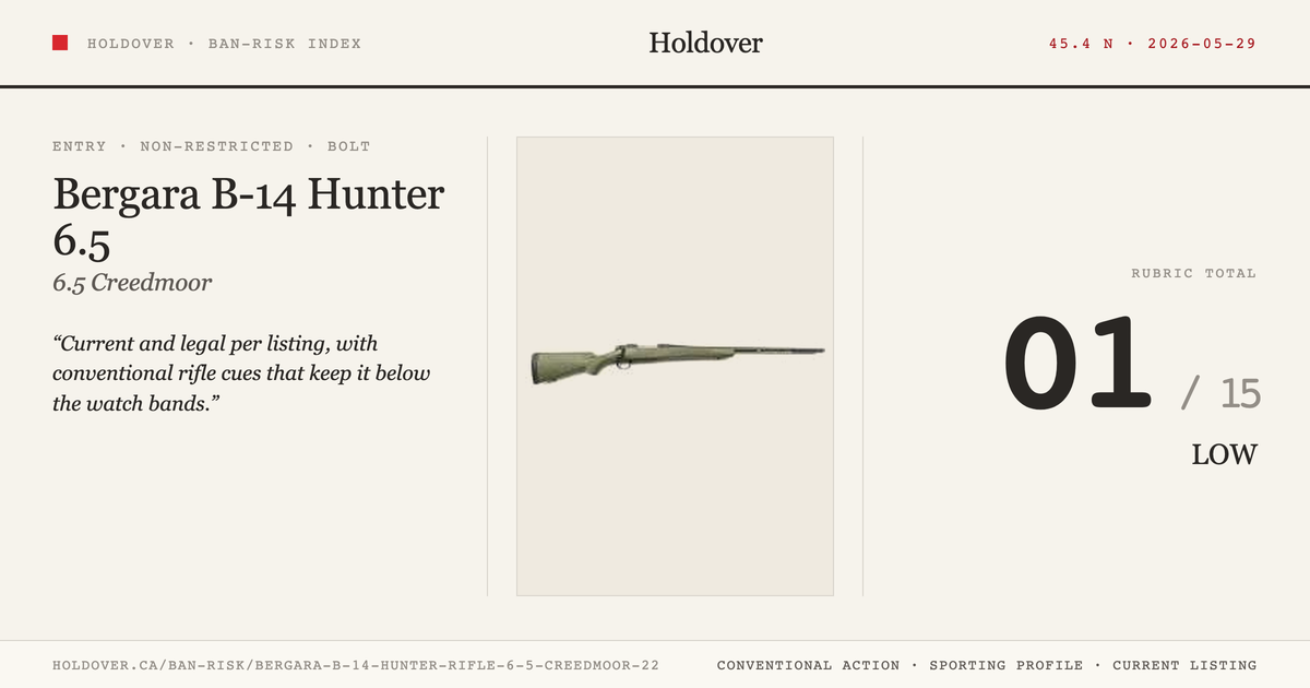 Bergara B-14 Hunter Rifle 6.5 Creedmoor 22″ reference image for Holdover Ban-Risk verdict