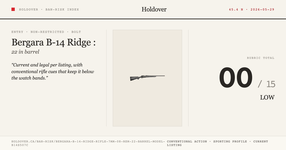 Bergara B-14 Ridge Rifle: 7mm-08 REM, 22" Barrel, Model B14s507c reference image for Holdover Ban-Risk verdict