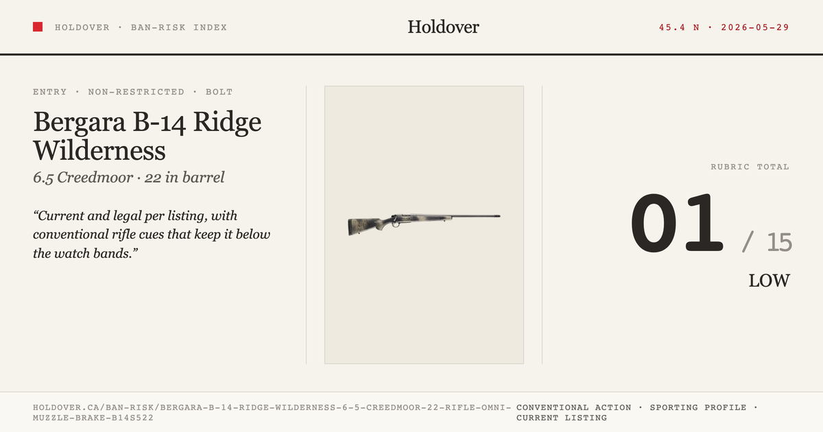 Bergara B-14 Ridge Wilderness 6.5 Creedmoor 22″ Rifle Omni Muzzle Brake – B14s522 reference image for Holdover Ban-Risk...