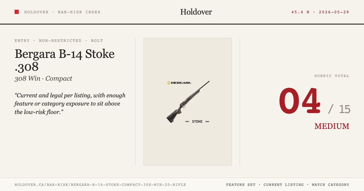 Bergara B-14 Stoke Compact .308 WIN 20'' Rifle reference image for Holdover Ban-Risk verdict