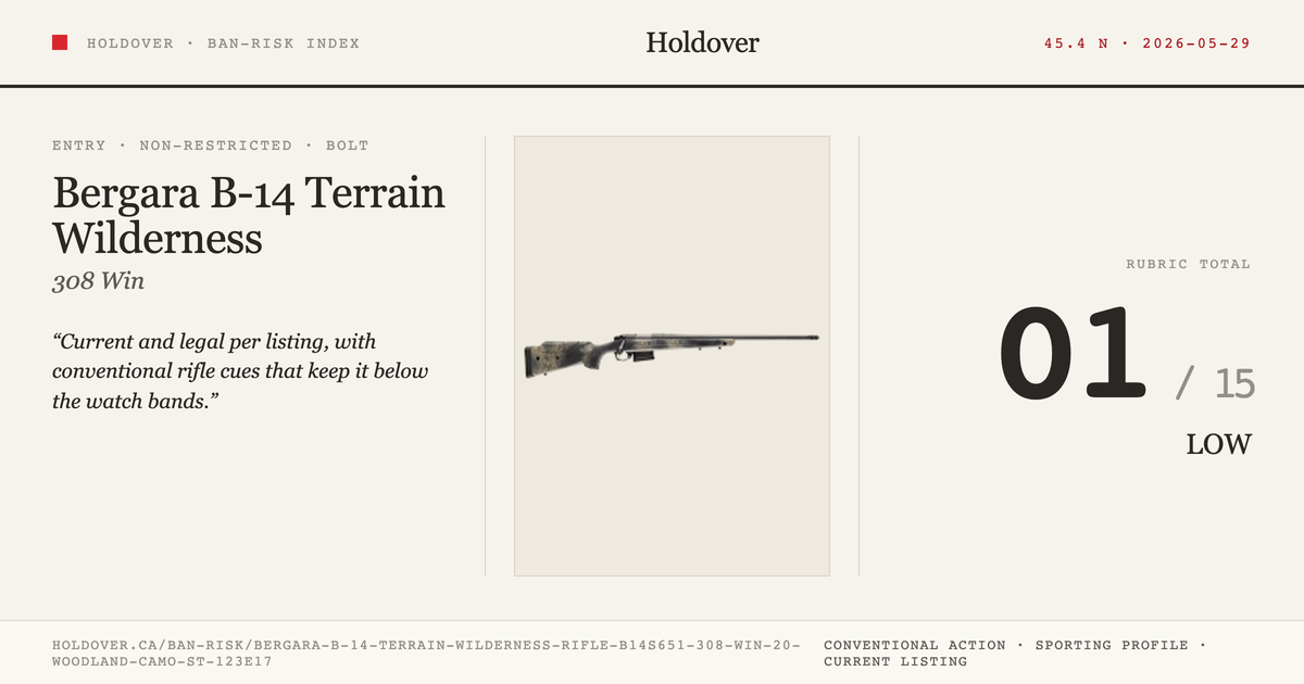 Bergara B-14 Terrain Wilderness Rifle B14s651, 308 WIN, 20″, Woodland Camo Stock, Blued Finish, 5 Rds reference image...