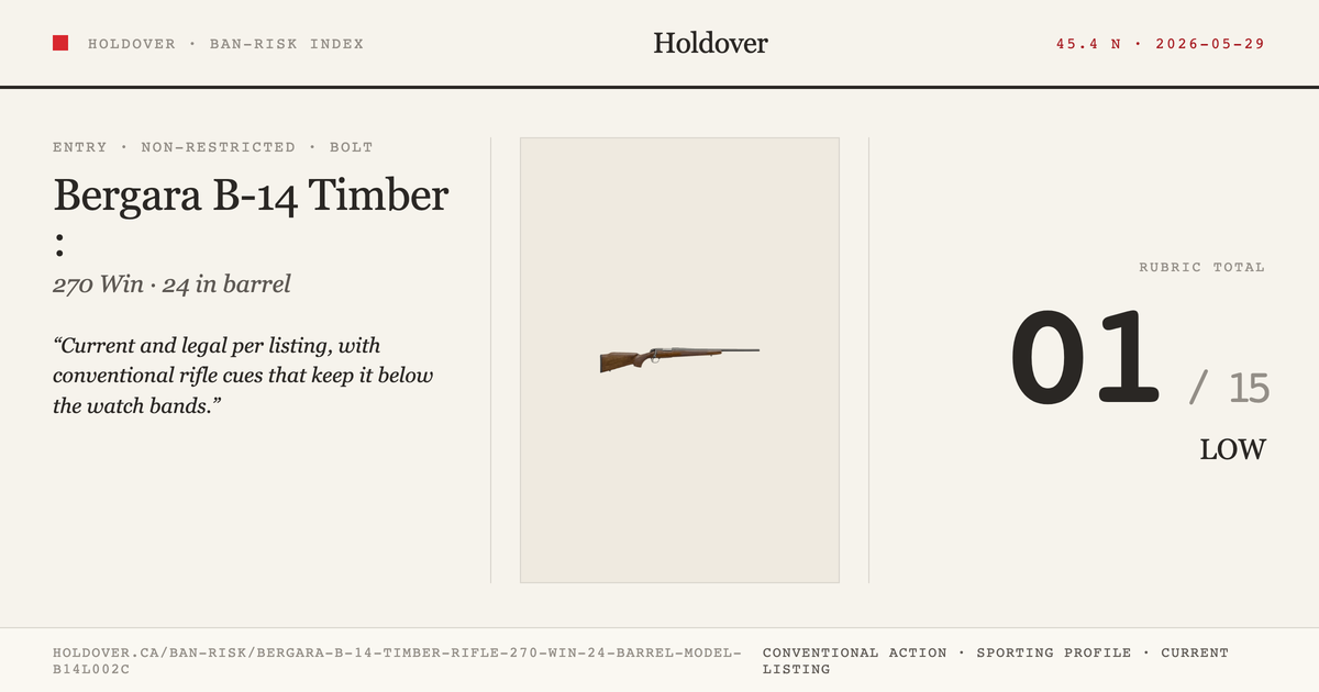 Bergara B-14 Timber Rifle: 270 WIN, 24" Barrel, Model B14l002c reference image for Holdover Ban-Risk verdict