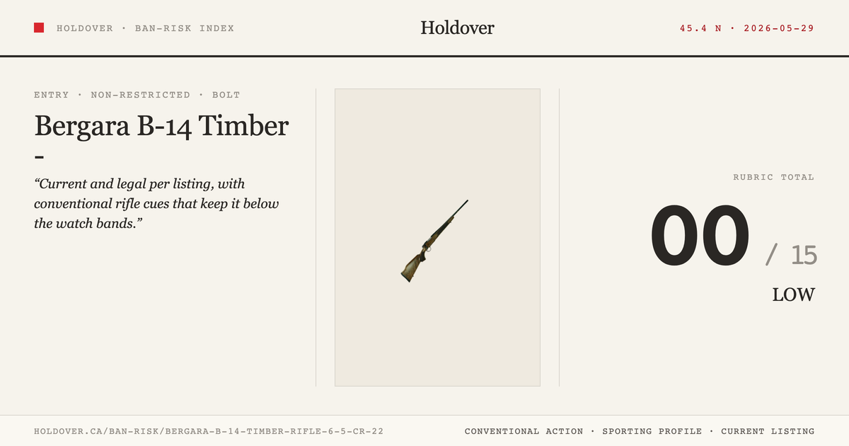 Bergara B-14 Timber Rifle - 6.5 Cr 22" reference image for Holdover Ban-Risk verdict