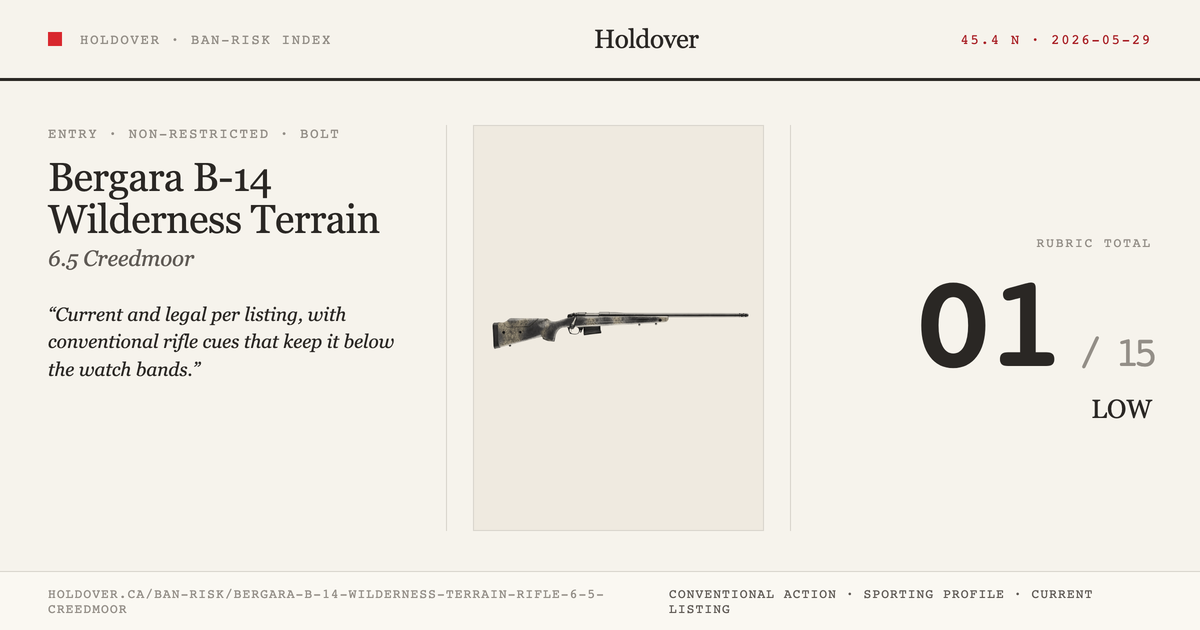 Bergara B-14 Wilderness Terrain Rifle: 6.5 Creedmoor reference image for Holdover Ban-Risk verdict