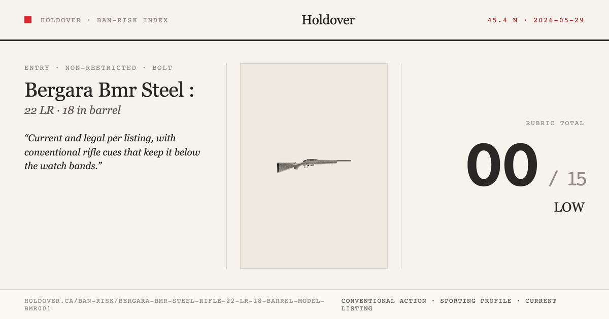 Bergara Bmr Steel Rifle: 22 LR, 18" Barrel, Model Bmr001 reference image for Holdover Ban-Risk verdict