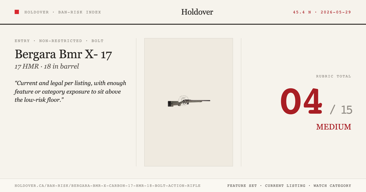 Bergara Bmr X-Carbon 17 HMR 18″ Bolt Action Rifle reference image for Holdover Ban-Risk verdict