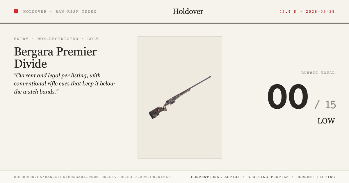 Bergara Premier Divide Bolt-Action Rifle reference image for Holdover Ban-Risk verdict