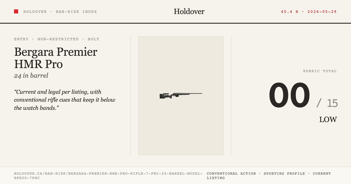 Bergara Premier HMR Pro Rifle: 7 PRC, 24" Barrel, Model Bpr20-7prc reference image for Holdover Ban-Risk verdict