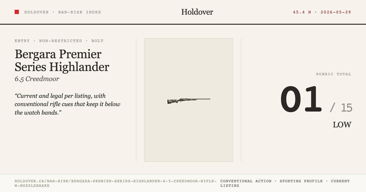 Bergara Premier Series Highlander 6.5 Creedmoor Rifle W/ Muzzlebrake reference image for Holdover Ban-Risk verdict