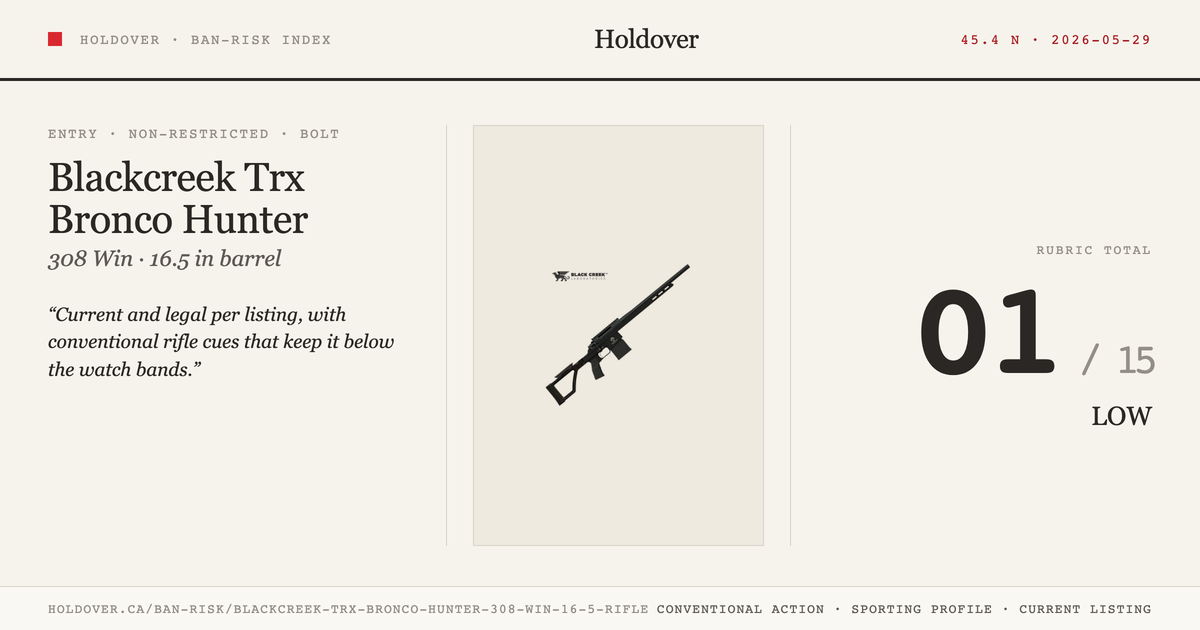Blackcreek Trx Bronco Hunter .308 WIN 16.5" Rifle reference image for Holdover Ban-Risk verdict