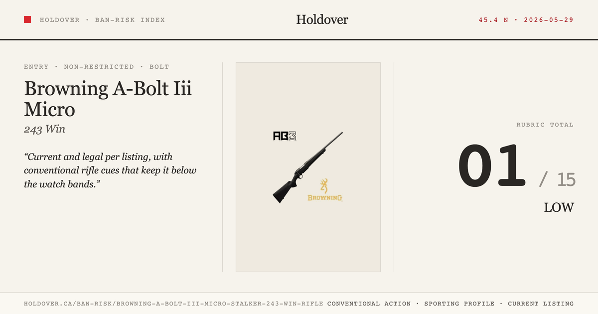 Browning A-Bolt Iii Micro Stalker 243 WIN Rifle reference image for Holdover Ban-Risk verdict