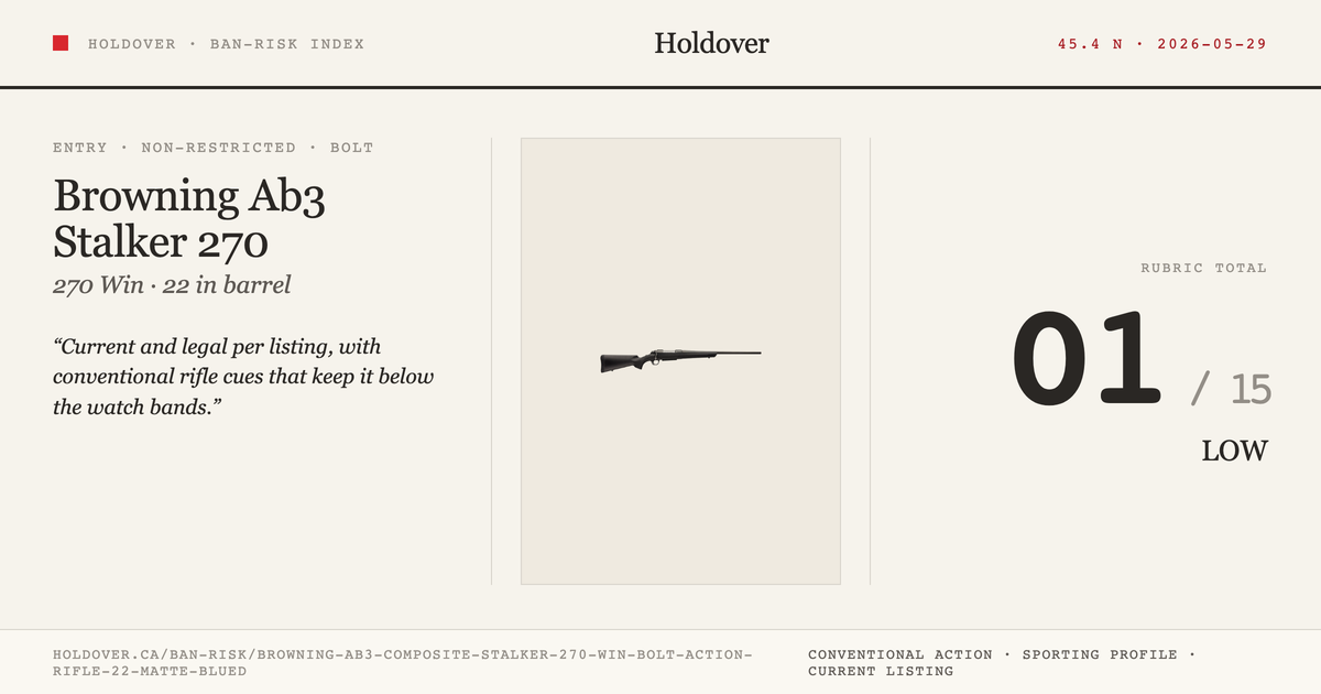 Browning Ab3 Composite Stalker 270 WIN Bolt Action Rifle 22” Matte Blued reference image for Holdover Ban-Risk verdict