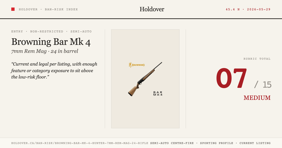 Browning Bar Mk 4 Hunter 7mm REM MAG 24" Rifle reference image for Holdover Ban-Risk verdict