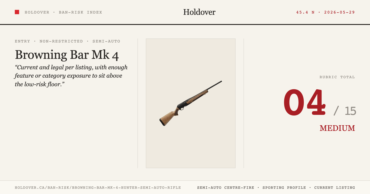 Browning Bar Mk 4 Hunter Semi-Auto Rifle reference image for Holdover Ban-Risk verdict