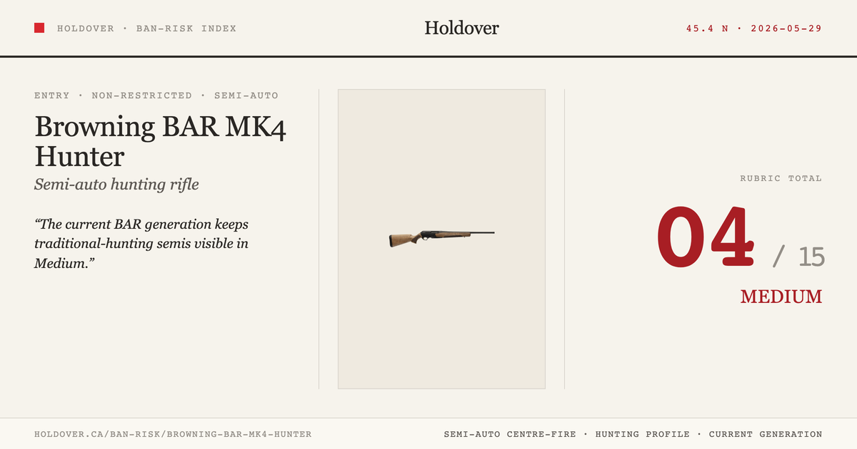 Browning BAR MK4 Hunter reference image for Holdover Ban-Risk verdict