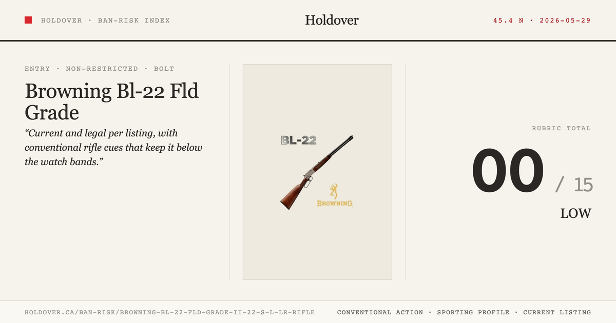 Browning Bl-22 Fld Grade Ii 22 S L LR Rifle reference image for Holdover Ban-Risk verdict