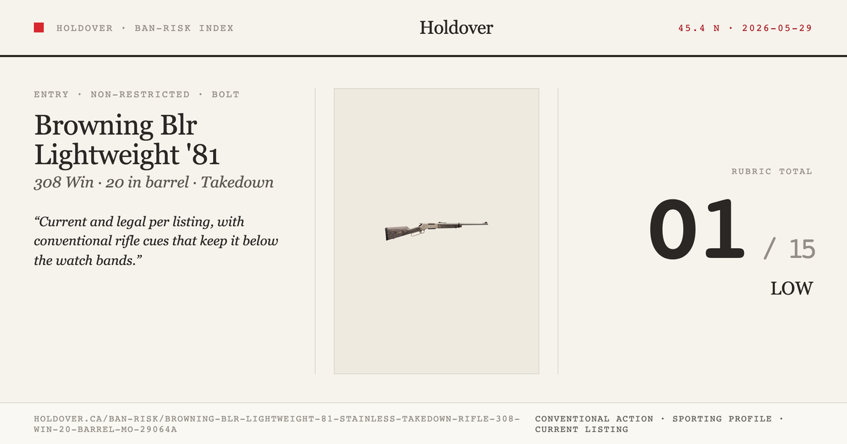 Browning Blr Lightweight '81 Stainless Takedown Rifle: 308 WIN, 20" Barrel, Model 034015118 reference image for Holdover...