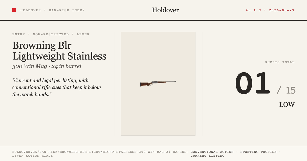 Browning Blr Lightweight Stainless .300 WIN MAG 24" Barrel Lever Action Rifle reference image for Holdover Ban-Risk verdict