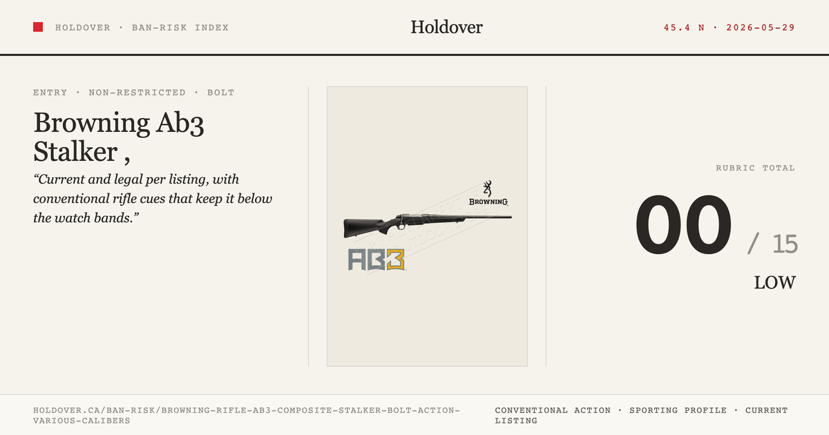 Browning Rifle Ab3 Composite Stalker Bolt-Action, Various Calibers reference image for Holdover Ban-Risk verdict