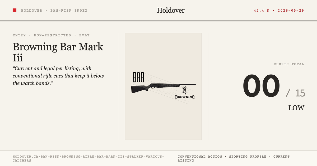 Browning Rifle Bar Mark Iii Stalker - Various Calibers reference image for Holdover Ban-Risk verdict