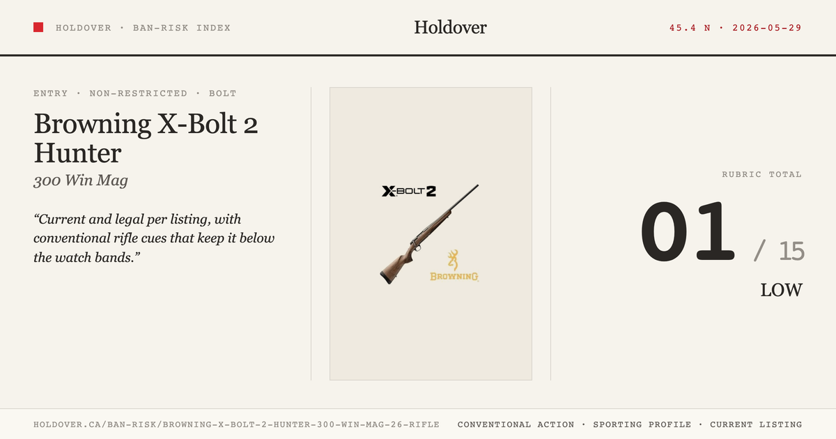 Browning X-Bolt 2 Hunter 300 WIN MAG 26'' Rifle reference image for Holdover Ban-Risk verdict