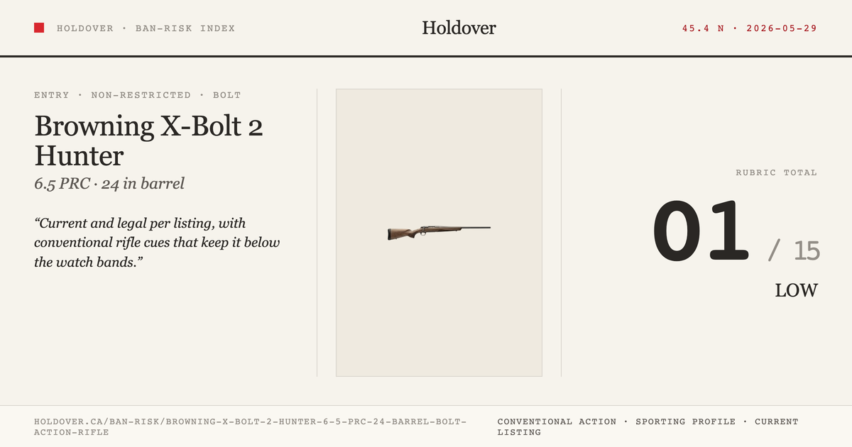 Browning X-Bolt 2 Hunter 6.5 PRC 24" Barrel Bolt Action Rifle reference image for Holdover Ban-Risk verdict