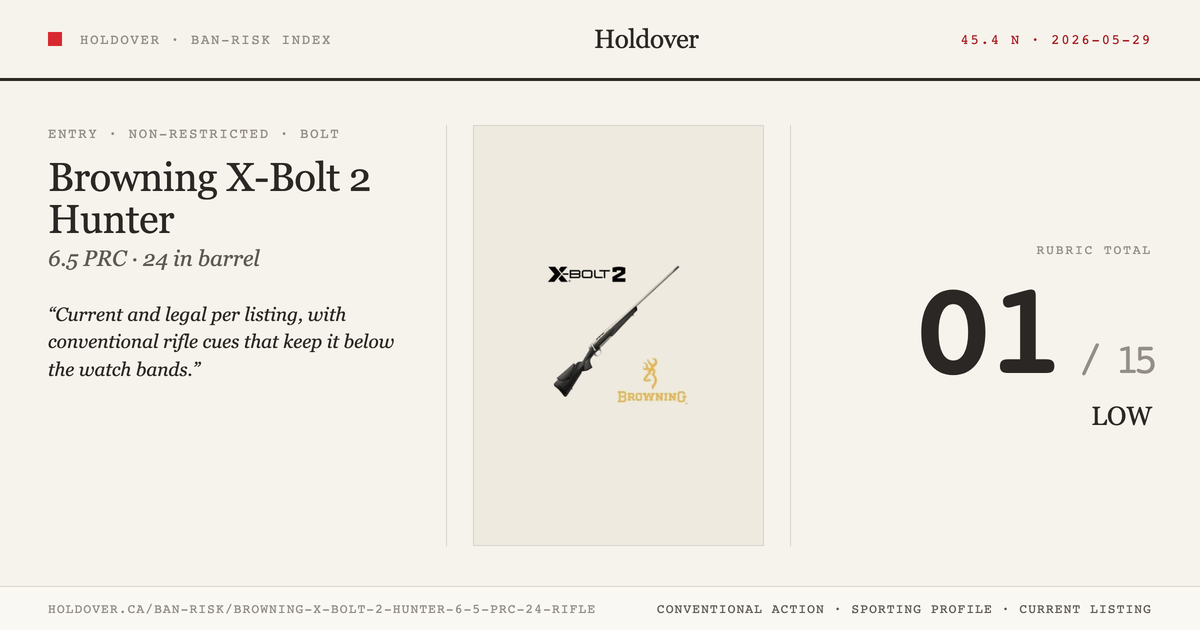 Browning X-Bolt 2 Hunter 6.5 PRC 24" Rifle reference image for Holdover Ban-Risk verdict