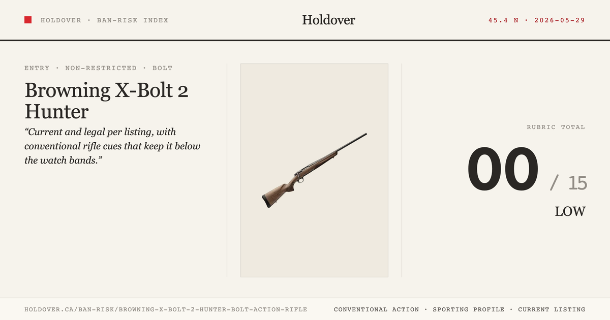 Browning X-Bolt 2 Hunter Bolt-Action Rifle reference image for Holdover Ban-Risk verdict