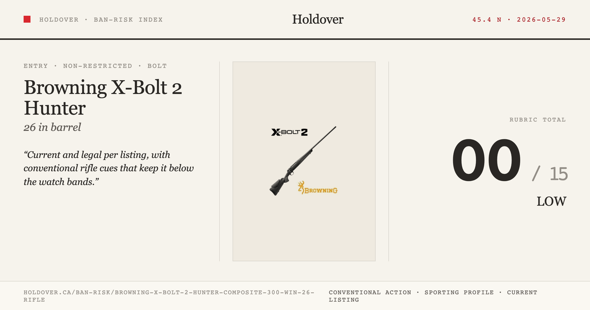 Browning X-Bolt 2 Hunter Composite 300 WIN 26" Rifle reference image for Holdover Ban-Risk verdict