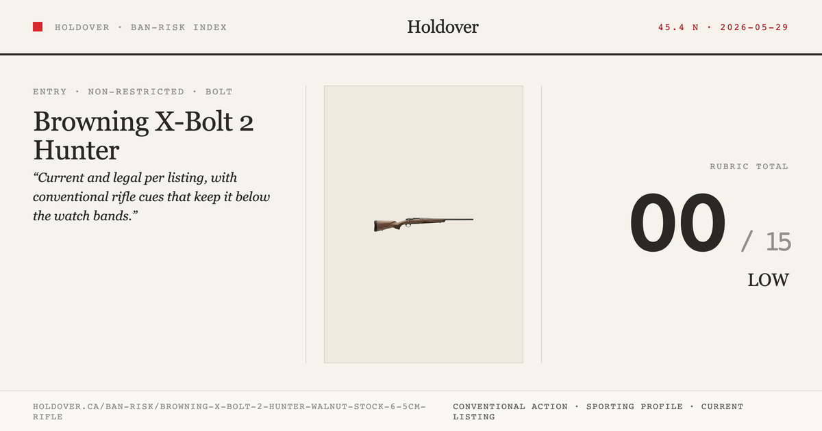 Browning X-Bolt 2 Hunter Walnut Stock 6.5cm Rifle reference image for Holdover Ban-Risk verdict