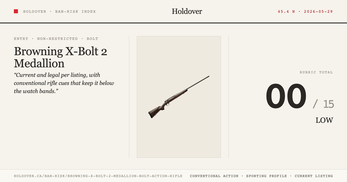 Browning X-Bolt 2 Medallion Bolt Action Rifle reference image for Holdover Ban-Risk verdict