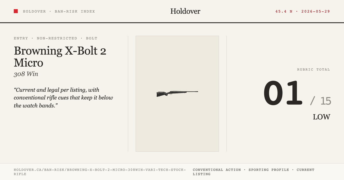 Browning X-Bolt 2 Micro 308win Vari-Tech Stock Rifle reference image for Holdover Ban-Risk verdict
