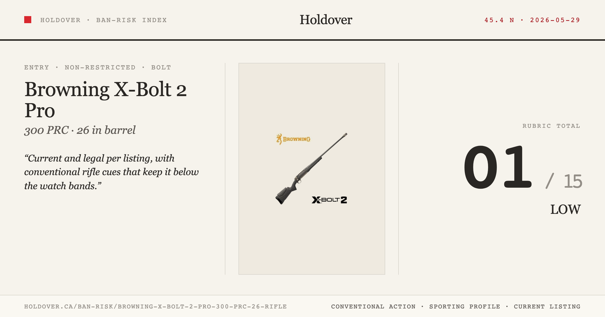Browning X-Bolt 2 Pro 300 PRC 26" Rifle reference image for Holdover Ban-Risk verdict