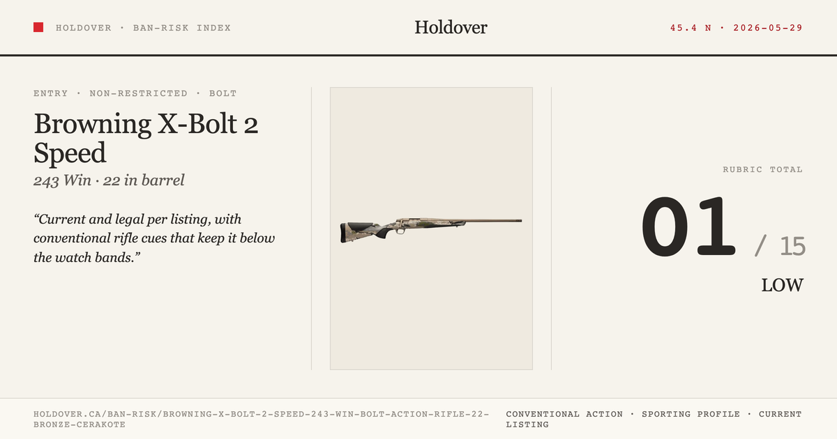 Browning X-Bolt 2 Speed 243 WIN Bolt Action Rifle 22” Bronze Cerakote reference image for Holdover Ban-Risk verdict