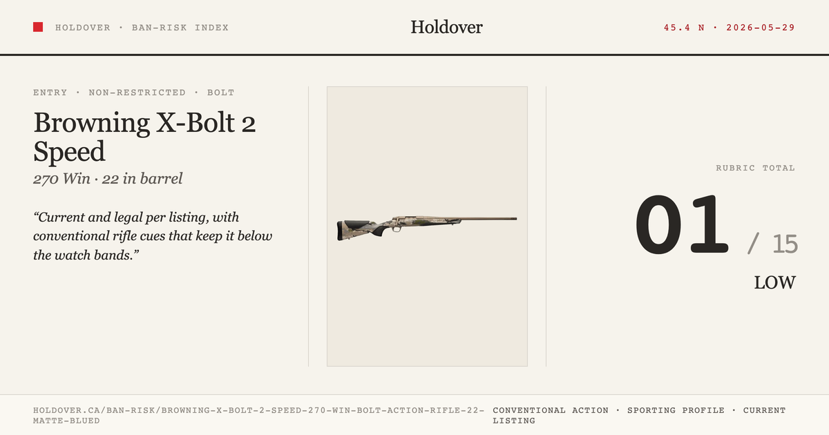 Browning X-Bolt 2 Speed 270 WIN Bolt Action Rifle 22” Matte Blued reference image for Holdover Ban-Risk verdict