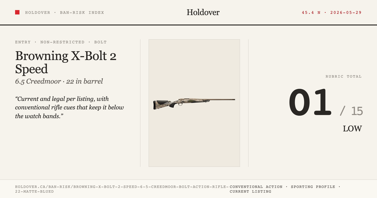 Browning X-Bolt 2 Speed 6.5 Creedmoor Bolt Action Rifle 22” Matte Blued reference image for Holdover Ban-Risk verdict