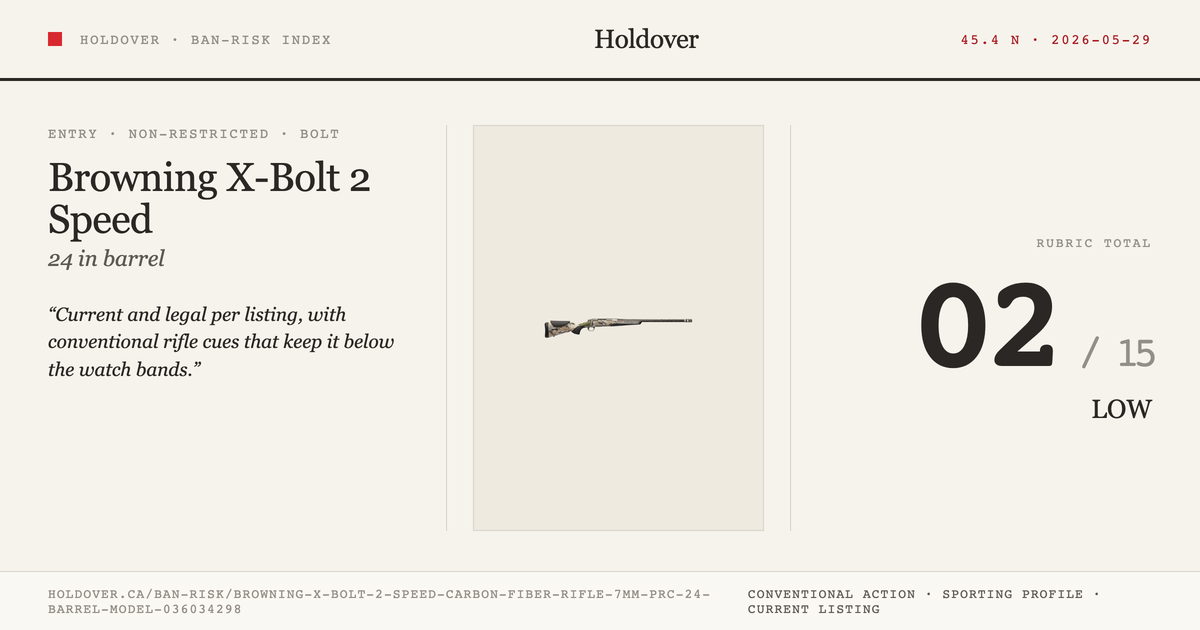 Browning X-Bolt 2 Speed Carbon Fiber Rifle: 7mm PRC, 24" Barrel, Model 036034298 reference image for Holdover Ban-Risk...