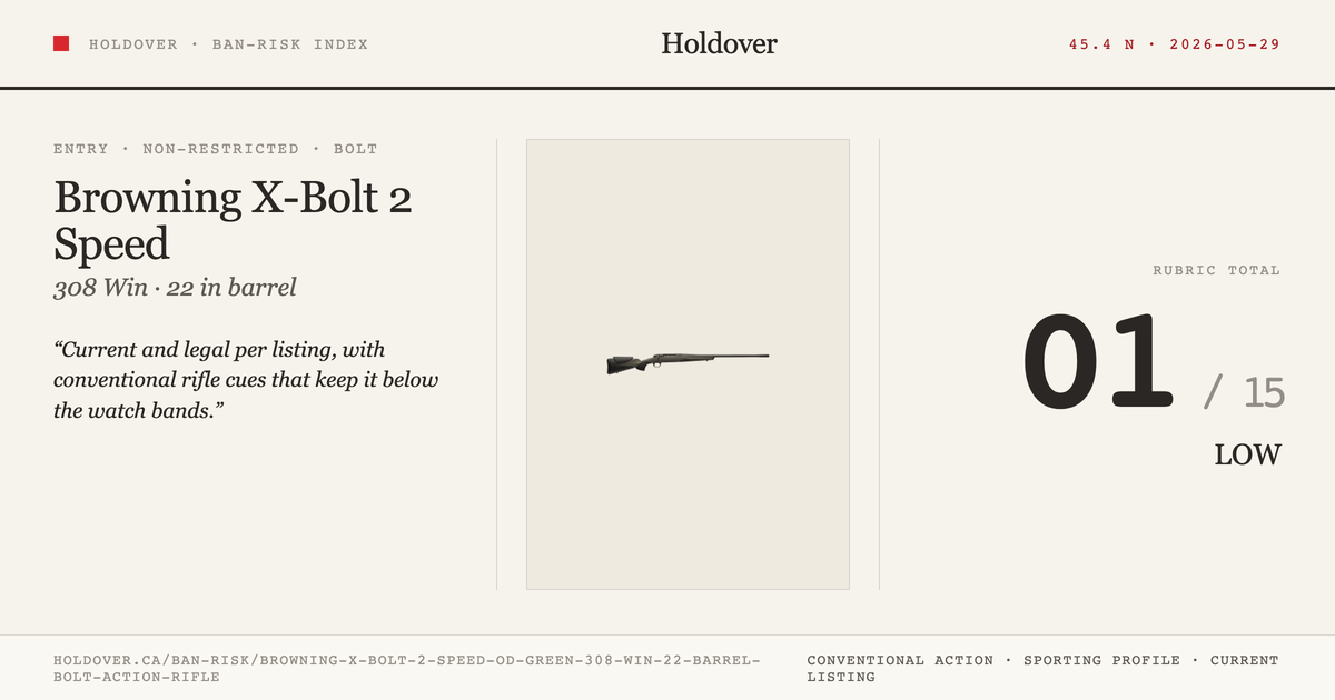 Browning X-Bolt 2 Speed Od Green .308 WIN 22" Barrel Bolt Action Rifle reference image for Holdover Ban-Risk verdict