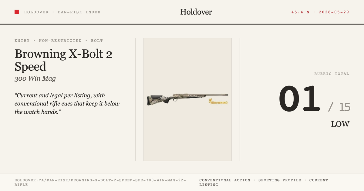 Browning X-Bolt 2 Speed Spr .300 WIN MAG 22'' Rifle reference image for Holdover Ban-Risk verdict