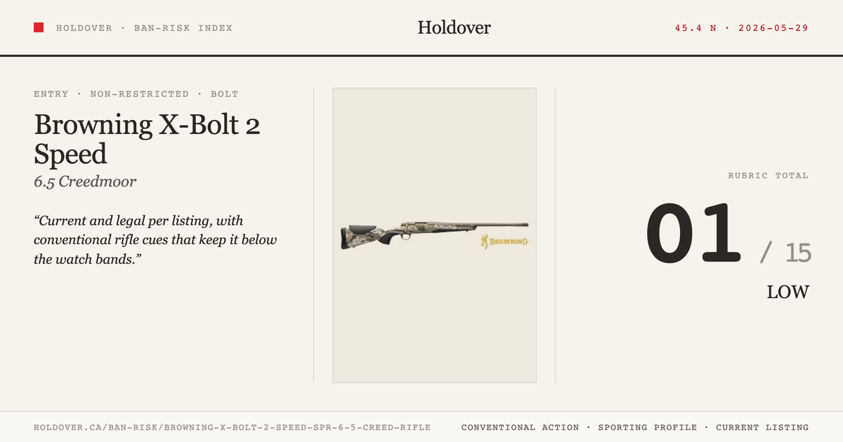 Browning X-Bolt 2 Speed Spr 6.5 Creed Rifle reference image for Holdover Ban-Risk verdict
